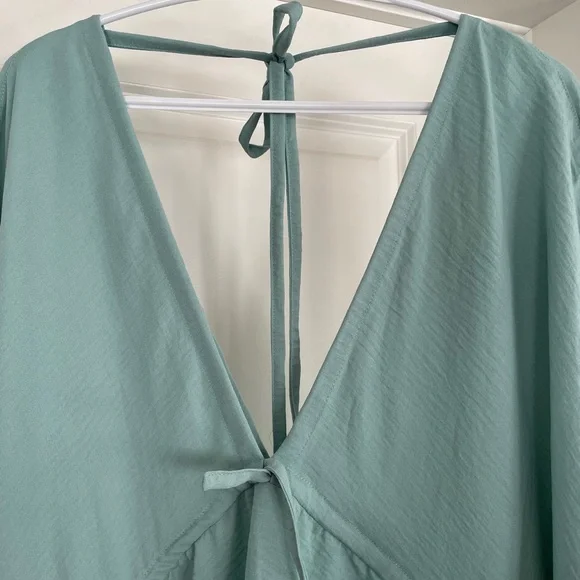 Love Not Fear Aqua Cotton Blouse/Cover Up - Picture 4 of 8